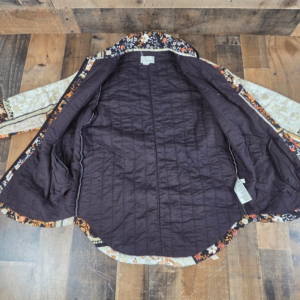 Anthropologie Quilted Patchwork Floral Button Down Shirt Jacket Shacket Women XS - Picture 3 of 15